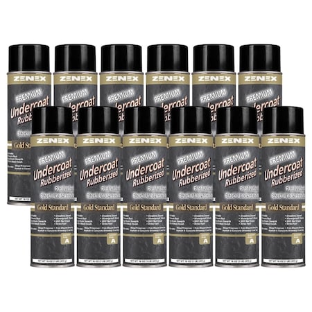 Zenex Undercoat Rubberized Paintable and Black net 16 oz., 12PK 496405
